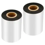 3.15"x984' Wax Thermal Transfer Ribbon, 2 Roll 1" Core Ink Out Ribbon, Black