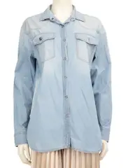 Blue Denim Snap Button Shirt