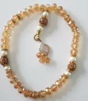 New Tasbih Crystal & Golden MISBAHA MUSLIM ROSARY WORRY 33 BEADS