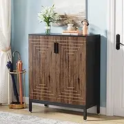 [Tribesigns] Shoe Cabinet with Doors, 20 Pairs Entryway Shoe Storage Cabinet with Shelves, 5-Tier Modern Free Standing Shoe Racks Storage Organizer for Closet, Living Room, Bedroom (Brown/Black)