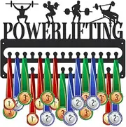 SUPERDANT Powerlifting Medal Hanger Weightlifter Medal Holder Upgrade 30 Hooks Medal Display Award Iron Rack Wall Mounted Racing Medal Hanger Gifts for Athletes and Children