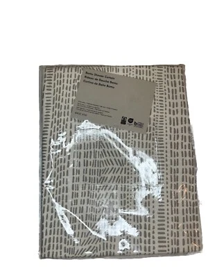 WEST ELM COTTON CANVAS BOMU SHOWER CURTAIN PANEL SINGLE White Gray 72”x74 NIP