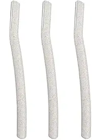 AIMALL 3pcs Eyebrow Facial Razor Dermaplaning Tool with Biodegradable Wheat Straw Handle, Non-Allergenic Stainless Steel Blades for Dermaplaning