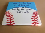 Babe Ruth Baseball Quote Canvas Never Let The Fear Of Striking Out 2056
