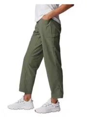Columbia Women Ladies' Straight Leg Regular Fit Roll-Up Capri Pant Green XL AN8