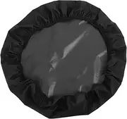 Heavy Duty Fire Pit Cover for Round Outdoor Fire Pits Oxford with Elastic Protection From Rain and Debris Black