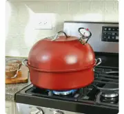 Nordic Ware Aluminized Steel Kettle Smoker 14.62 in. Red New DVD RECIPES INCLUDE