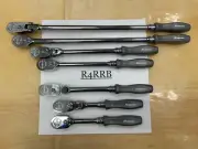 Snap-on Tools NEW 7pc DT GREY Hard Handle 3/8" Drive Fixed Flex Ratchet Lot Set