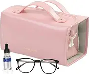 [Generic] Makeup Brush Holder Case - Makeup Bag with Dividers, Compact Makeup Bag - Makeup Bag with Clear Multi-Compartment Travel Toiletry Bag, pink, Se référer au descriptif, Refer to description