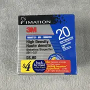 IMATION 3M High Density DS, HD 3.5" Diskettes 20 Pack IBM Formatted Floppy Disk