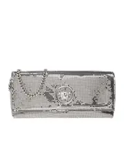 Versace Embellished Chain-Linked Clutch Bag One size silver