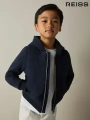 Reiss Navy Taylor 9-13 yrs Interlock Hybrid Hooded Puffer Jacket (AG1906) | $110