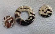 3 beautiful silver plated hammered connectors & charms 18-30mm