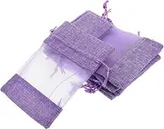 CORHAD 10pcs Lavender Sachet Bag Empty Lavender Bag Empty Sachets Purple Linen