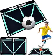 xinrongda Football Footstep Training Mat, Soccer Skills Training Floor Mat, Non-Slip Football Agility Training Equipment, Kids Football Training Blanket for Indoor Ourdoor Training, 60×90cm