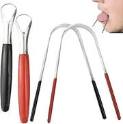 Taicols Tongue Scraper, 4 Pcs Tongue Cleaner Scraper Set, Stainless Steel Tongue Cleaners, Rustproof Tongue Scrapers, 100% BPA Free Metal Tongue Scrapers for Oral care Cure Bad Breath Fresher Breath