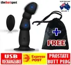 Vibrating Butt Plug Prostate Massager Remote Control Suction Cup Anal Dildo