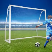 CostwaySoccer Goal with UPVC Frame and Soccer Cones for Training