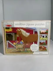 Rare Carter’s 2014 Melissa & Doug Farm Wooden 4 Jigsaw Puzzles New In Package