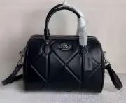 COACH Leather Quilted Puff Rowan Satchel CJ610 2WAY Shoulder bag Black Outlet
