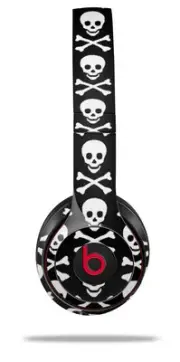 Skin Wrap for Beats Solo Wireless 2 3 4 Skull Crossbones Pattern SKIN ONLY