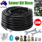 AU 30M Sewer Jetter Kit Pressure Washer Drain Cleaner Hose 5800PSI NPT 1/4" Pipe