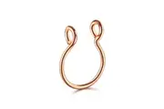 Surgical Steel Unisex Fake Faux Hoop Thin Septum Nose Ring Stud No Piercing Clip