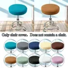 Solid Seat Chair Cover Thicken Round Bar Stool Cover Elastic Cushion Slipcovers↷