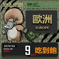 在飛比找momo購物網優惠-【鴨嘴獸 旅遊網卡】Travel Sim 歐洲9天吃到飽(歐