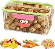 Crisper Bins for Refrigerator - Large Capacity Vegetable Saver Produce Keeper | Salad Saver Containers with Handle, Veggie Containers, Fridge Fruit Bowl for Food, Vegetable