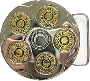 [JEAN'S FRIEND] Gun Bullet Round Spinning Spinner Belt Buckle also Stock in US