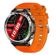 Waterproof Smart Watch With Flashlight And Compass 1 Inch Orange Smart Watches