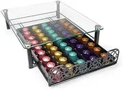 [RECAPS] Coffee Pods Storage Holder Pod Drawer Kitchen Organizer Compatible with Nespresso Small Original Line Coffee Pods Tempered Glass Holds 45 Coffee Pods (Glass)