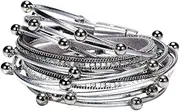 [VPbao] Bohemian Style Braided Wrap Cuff Bracelet Alloy Magnetic Buckle Bangle for Women