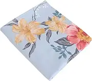 Blue Twin Flat Sheets Only Floral Printed 100 Percent Cotton Flat Bed Sheets Ultra Soft Breathable Top Sheets