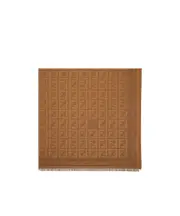 Fendi FF Jacquard Fringed-Edge Shawl One size brown
