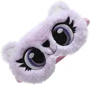 Beavorty 1Pc Adorable Plush Cartoon Eye Mask with Big Eyes Soft Sleeping Blindfold Cute Eye Cover for Travel Comfortable Plush Eye Shade for Relaxation and Sleep