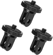 3 Pieces Aluminum Camera Tripod Conversion Adapter, 1/4-20 Metal Camera Mount Adapter Screw Head Camera Mount for Tripod Compatible with GoPro Action Cameras and Other Standard 1/4 Accessories