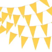 100ft Yellow Pennant Banner Flags with 60PCS Triangle Bunting Flags