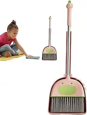 Toddler Broom and Cleaning Set | Broom and Dustpan Set for Kids | Handheld Lightweight Play and Learn Activities for Home Indoor Outdoor Preschool