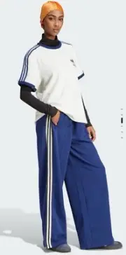 Sz L Adidas Women’s Originals 80s Terry 3 Stripes Tee Shirt Classic Retro OG
