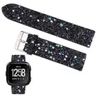 For Fitbit Versa 1st Gen Bling Glitter Leather Wrist Strap Watch Band Women's