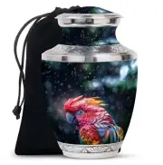 Parrot Monsoon Plumage Premium Large Urns For Human Ashes 10 Inch