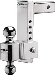 Fastway Flash 42-00-2800 E Series Adjustable Aluminum Ball Mount with 8 Inch Drop, 2 Inch Shank, and Chrome Plated Balls