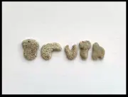 Natural Letter Shaped TRUTH Rocks Surf-Tumbled Beach Pebble Word Stone craft art