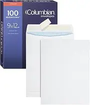 Columbian 9 x 12 Catalog Envelopes, Self Seal Closure, 28 lb White Wove, for Mailing Flat Letter Size Documents, 100 Per Box (COLO342)