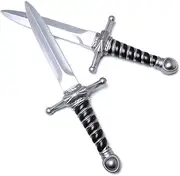 DAYSTART 15" Foam Short Sword Props, Dark Assassin Daggers for Costume Accessory