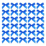 100Pcs Mini Ribbon Bow 1.8 inch Mini Fabric Satin Ribbon Dark Blue