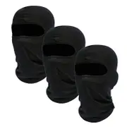 Nevenka 3Pcs Balaclava Face Mask UV Protector Motorcycle Ski Scarf for Men Women-Black