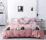 3D Pink Bottom Black White Cat 13020 Quilt Cover Set Bedding Set Pillowcases Duvet Cover KING SINGLE DOUBLE QUEEN KING